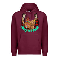 Burgundy horseshoe chicken Premium Hoodie - CowhideDigitalArt