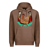 Chestnut horseshoe chicken Premium Hoodie - CowhideDigitalArt
