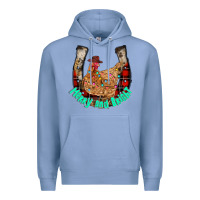 Colony Blue horseshoe chicken Premium Hoodie - CowhideDigitalArt