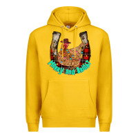 Lemon horseshoe chicken Premium Hoodie - CowhideDigitalArt