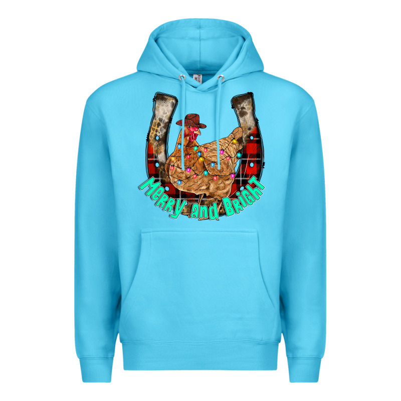 Horseshoe Chicken Premium Hoodie by CowhideDigitalArt | Teevron