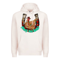 Pale Pink horseshoe chicken Premium Hoodie - CowhideDigitalArt