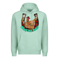 Seafoam horseshoe chicken Premium Hoodie - CowhideDigitalArt