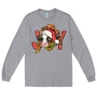 Heather Grey joy christmas with cow bbs Long Sleeve Tee - BundleAndBundleShop