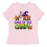 Bubblegum Pink witch way to the candy Ladies Tee - CowGirlArtShop