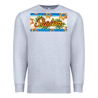 Heather Grey shalom with olive branch Premium Sweatshirt - AdoDesignShop