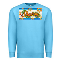Ocean Blue shalom with olive branch Premium Sweatshirt - AdoDesignShop