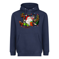 Navy joy with volleyball and santa's hat Heavyweight Hoodie - AdoDesignShop