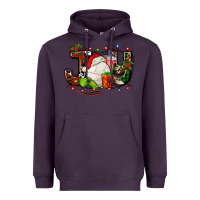 Plum joy with volleyball and santa's hat Heavyweight Hoodie - AdoDesignShop