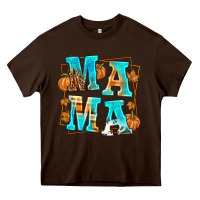 Chocolate Brown Fall Mama Heavy Core Tee - texasbilliewilder