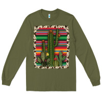 Army Green serape cowhide cacti Long Sleeve Tee - RanaPortraitStore