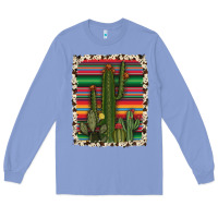 Colony Blue serape cowhide cacti Long Sleeve Tee - RanaPortraitStore
