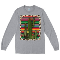 Heather Grey serape cowhide cacti Long Sleeve Tee - RanaPortraitStore