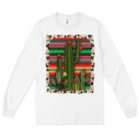 White serape cowhide cacti Long Sleeve Tee - RanaPortraitStore