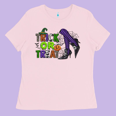 Trick Or Treat Ladies Tee Designed By Cowgirlartshop