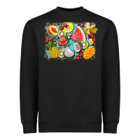 Black summer fruits background Heavyweight Sweatshirt - BarkalooDesign