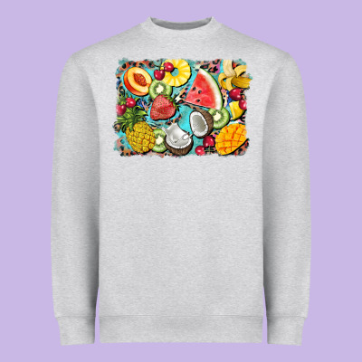 Summer Fruits Background Heavyweight Sweatshirt Designed By Barkaloodesign