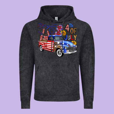 Western Truck Fourth Of July America Vintage Hoodie Designed By Fadigitalartstudio
