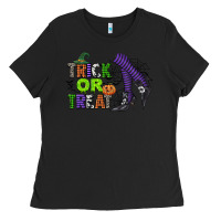 Black trick or treat Ladies Tee - CowGirlArtShop