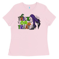 Bubblegum Pink trick or treat Ladies Tee - CowGirlArtShop