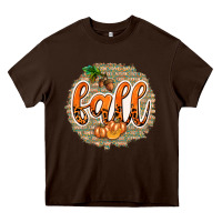 Chocolate Brown Fall with Background Heavy Core Tee - texasbilliewilder