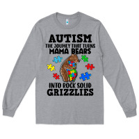 Heather Grey Autism grizzlies Long Sleeve Tee - FaDigitalArtStudio