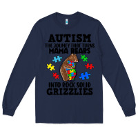 Navy Autism grizzlies Long Sleeve Tee - FaDigitalArtStudio