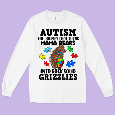 Autism Grizzlies Long Sleeve Tee Designed By Fadigitalartstudio