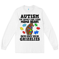 White Autism grizzlies Long Sleeve Tee - FaDigitalArtStudio
