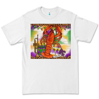 White Mardi Gras Crawfish Tumbler Premium Tee - HowdyJamesFarm
