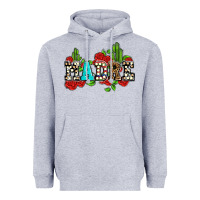 Heather Grey madre with roses and cactus Heavyweight Hoodie - AdoDesignShop