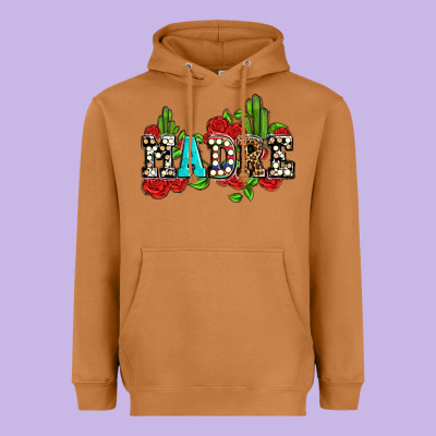 Madre With Roses And Cactus Heavyweight Hoodie Designed By Adodesignshop