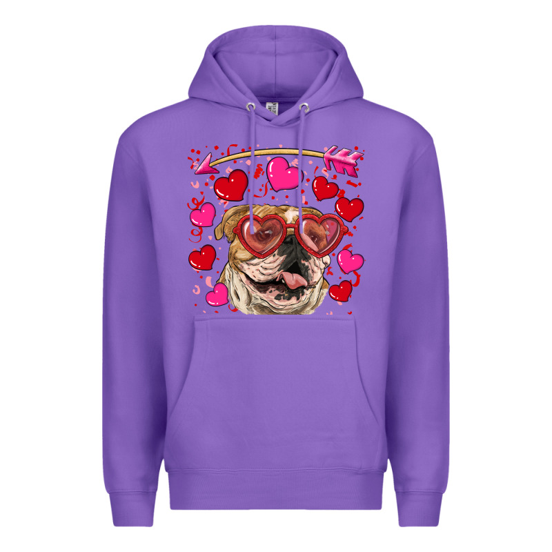 Valentine's Day  Brown English Bulldog Premium Hoodie by RanaPortraitStore | Teevron