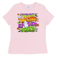 Bubblegum Pink thick thighs and spooky vibes Ladies Tee - CowGirlArtShop