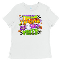 Thick Thighs And Spooky Vibes Ladies Tee | Teevron