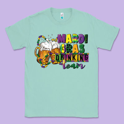 Mardi Gras Drinking Team 12 Inches 300 Dpi Classic Tee Designed By Cowgirlartshop
