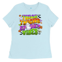 Baby Blue thick thighs and spooky vibes Ladies Tee - CowGirlArtShop