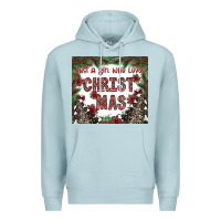 Blue Mist just a girl who loves christmas Premium Hoodie - CowhideDigitalArt