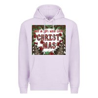 Lilac just a girl who loves christmas Premium Hoodie - CowhideDigitalArt