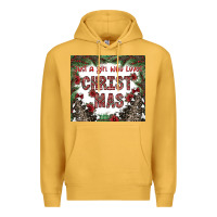Mustard just a girl who loves christmas Premium Hoodie - CowhideDigitalArt
