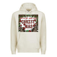 Oatmeal Heather just a girl who loves christmas Premium Hoodie - CowhideDigitalArt