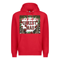 Red just a girl who loves christmas Premium Hoodie - CowhideDigitalArt