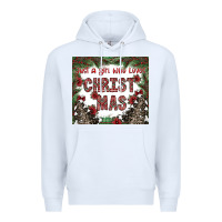 White just a girl who loves christmas Premium Hoodie - CowhideDigitalArt
