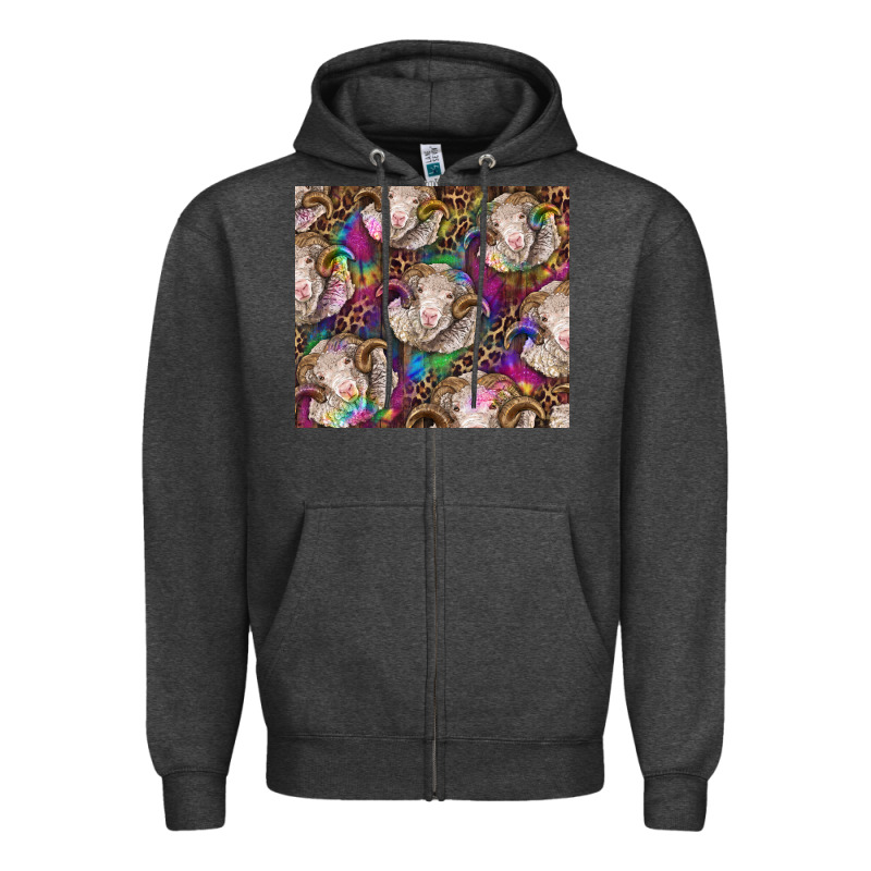 Merino Ram Tie Dye Tumbler Zipper Hoodie by BarkalooDesign | Teevron
