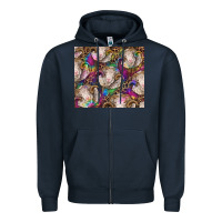 Navy merino ram tie dye tumbler Zipper Hoodie - BarkalooDesign