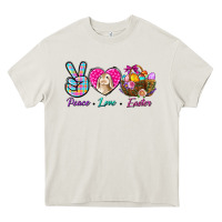 Cream Peace love Easter Heavy Core Tee - NancyCooperArtShop