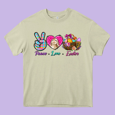 Peace Love Easter Heavy Core Tee Designed By Nancycooperartshop