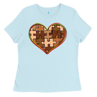 Baby Blue melanin skin tone heart black history Ladies Tee - CowGirlArtShop