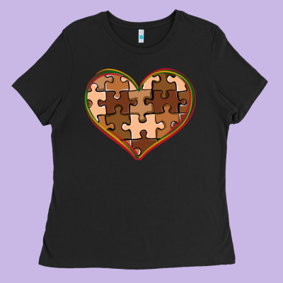 Melanin Skin Tone Heart Black History Ladies Tee Designed By Cowgirlartshop