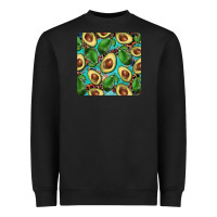 Black avacado with turquoise and leopard background mug coaster Heavyweight Sweatshirt - BarkalooDesign